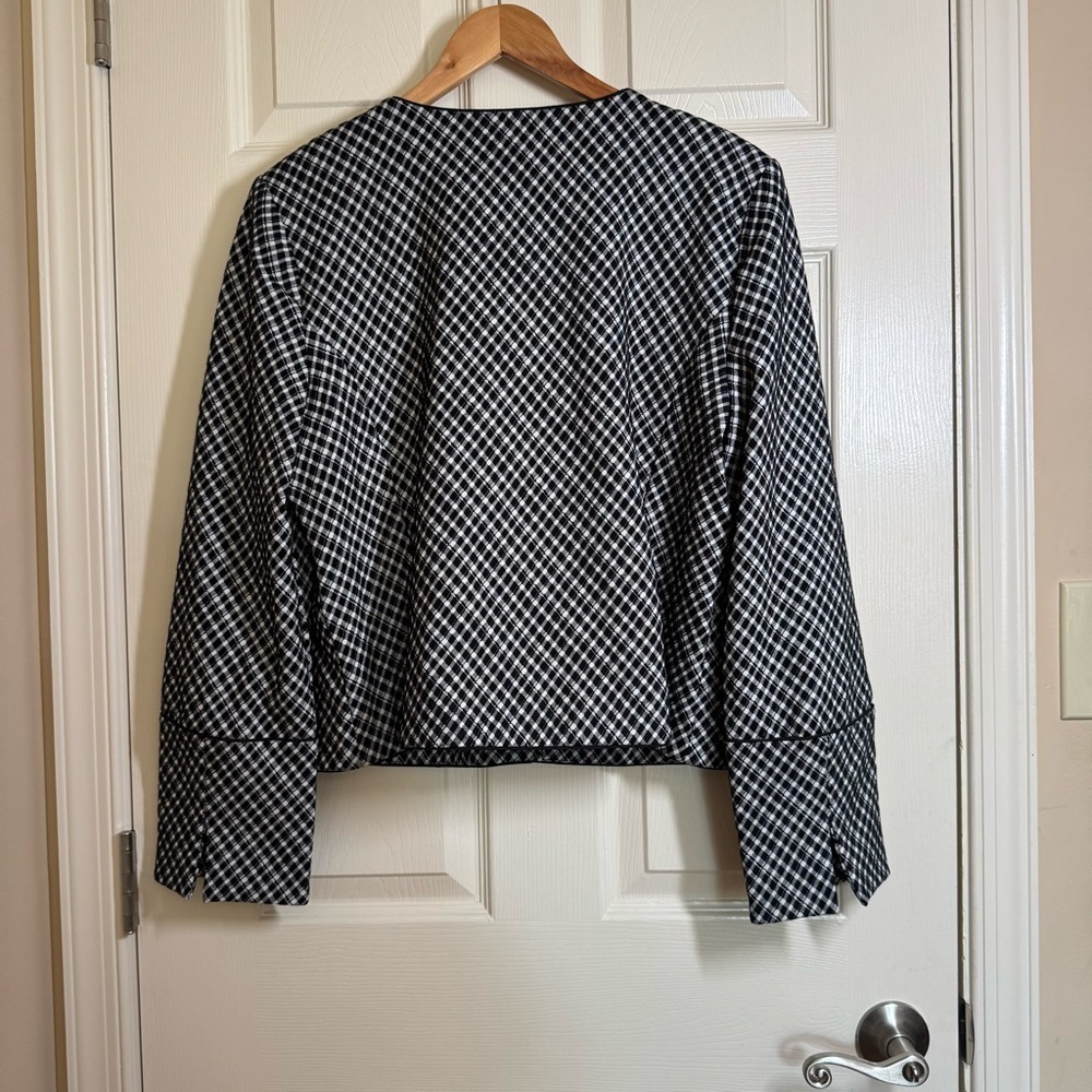 Spanx Ponte Lady Jacket in Jacquard Classic Black Plaid Size XL - Picture 9 of 12